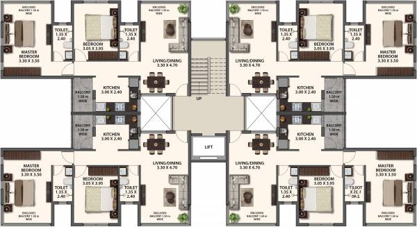 Building 1 Cluster Plan for Typical Floor serene-hills Building 1 Cluster Plan for Typical Floor
