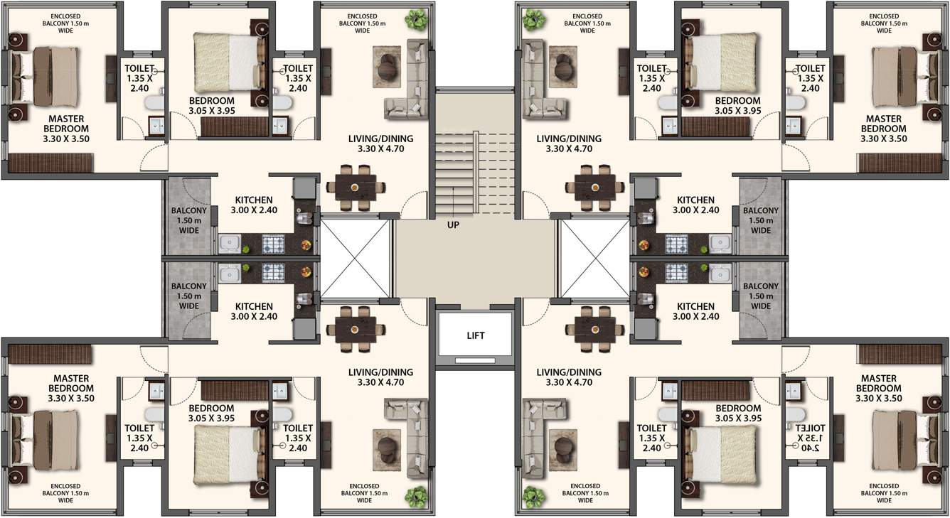 serene hills Building 1 Cluster Plan for Typical Floor