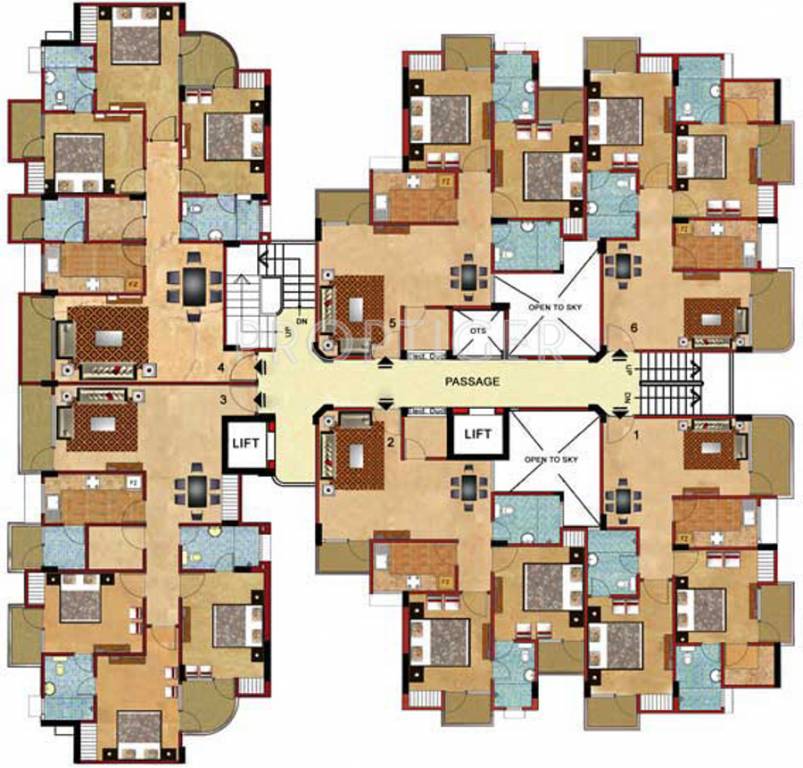 chandak builders & developers pvt. ltd imperial heights Tower A Cluster Plan from 1st to 10th Floor