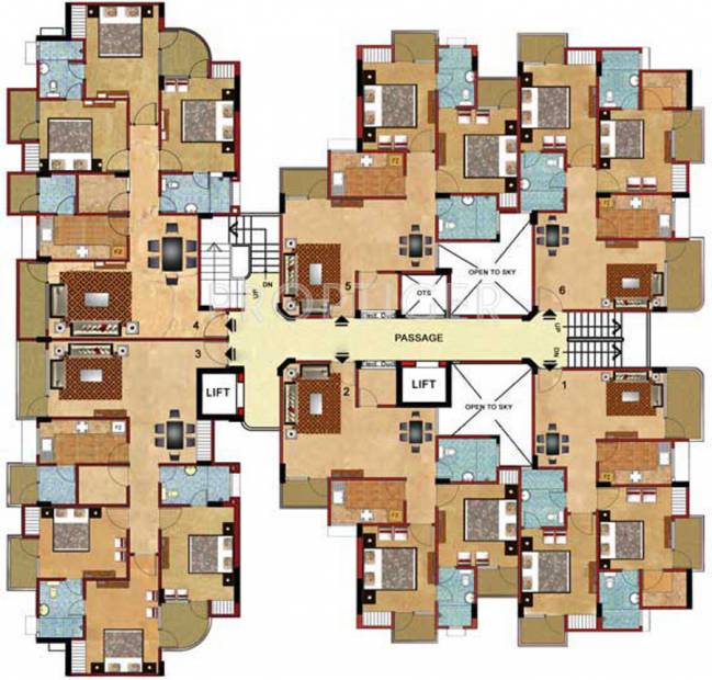 chandak-builders-&-developers-pvt.-ltd imperial-heights Tower A Cluster Plan from 1st to 10th Floor