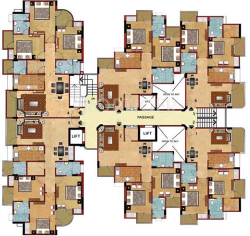 chandak-builders-&-developers-pvt.-ltd imperial-heights Tower B Cluster Plan from 1st to 10th Floor