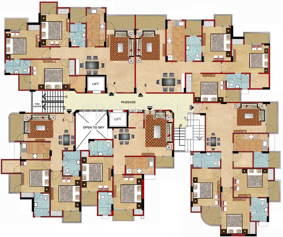 chandak builders & developers pvt. ltd imperial heights Tower C Cluster Plan from 1st to 10th Floor
