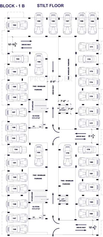 mangal home builders private limited shri gangeya Block 1B Stilt Floor Cluster Plan