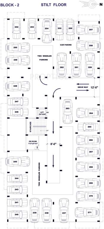 mangal home builders private limited shri gangeya Block 2 Stilt Floor Cluster Plan
