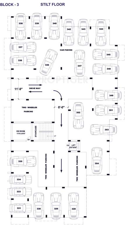 mangal home builders private limited shri gangeya Block 3 Stilt Floor Cluster Plan