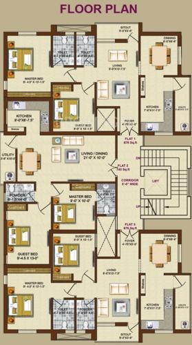 afraz-realty shelter  Shelter Cluster Plan from 1st to 4th Floor