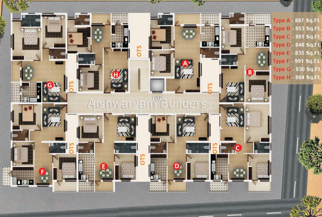  aishwaryam residency Aishwaryam Residency Cluster Plan from 1st to 4th Floor