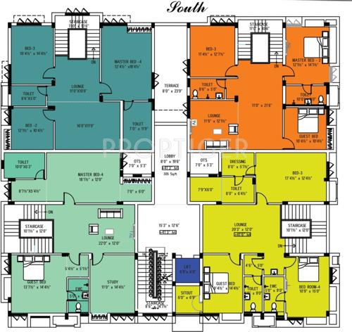 mangal-home-builders-private-limited shri-airavatham Shri Airavatham Duplex Cluster Plan for 4th Floor