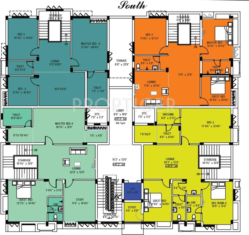 mangal home builders private limited shri airavatham Shri Airavatham Duplex Cluster Plan for 4th Floor