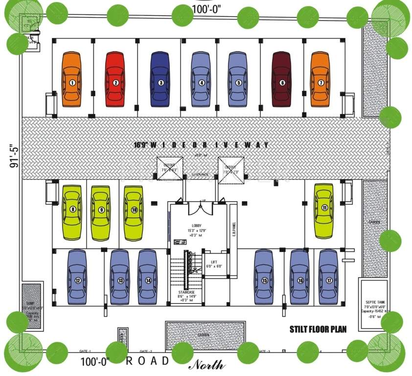 mangal home builders private limited shri airavatham Shri Airavatham Stilt Floor Cluster Plan