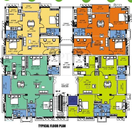 mangal-home-builders-private-limited shri-airavatham Shri Airavatham Typical FloorCluster Plan
