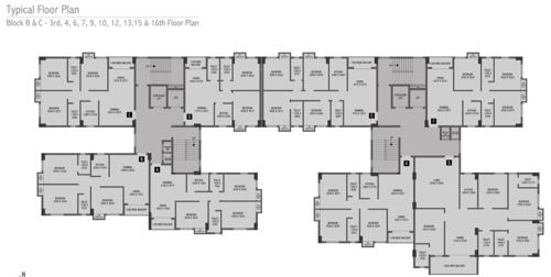 Block B And C Cluster Plan From 3rd 3rd, 4, 6, 7, 9, 10, 12, 13,15 & 16th Floor Plan identity Block B And C Cluster Plan From 3rd 3rd, 4, 6, 7, 9, 10, 12, 13,15 & 16th Floor Plan