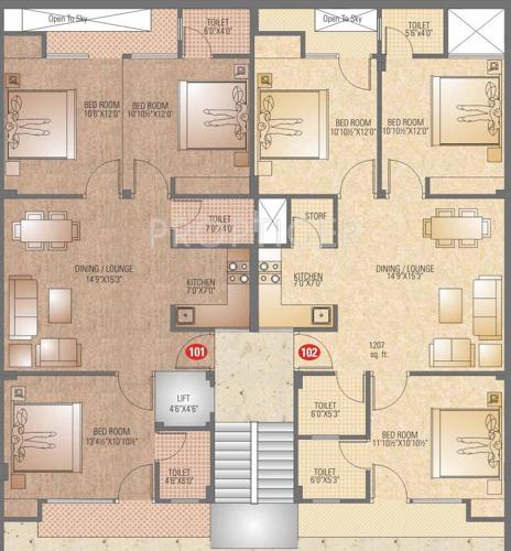 Images for Cluster Plan of Vibrant Pinkcity Apartments