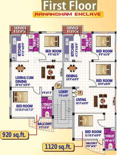 srk-builders aanandham-enclave Aanandham Enclave Cluster Plan for 1st Floor