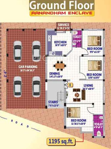 srk-builders aanandham-enclave Aanandham Enclave Cluster Plan for Ground Floor