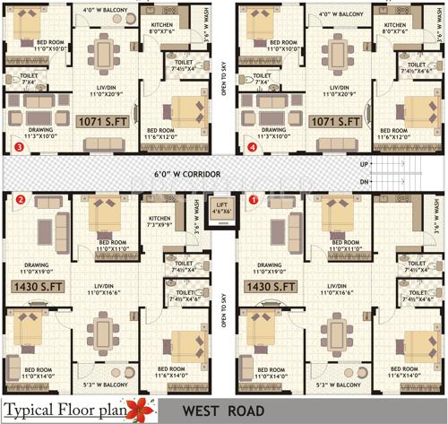amrutha-constructions-hyderabad laxmi-residency Laxmi Residency Cluster Plan from 1st to 5th Floor