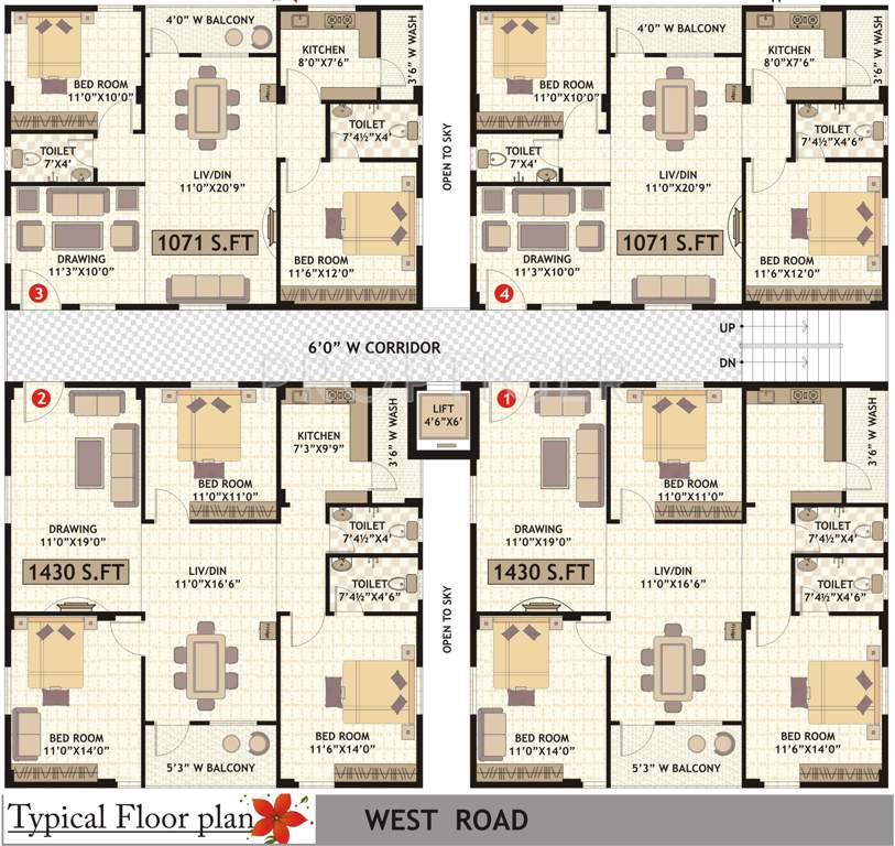 amrutha constructions hyderabad laxmi residency Laxmi Residency Cluster Plan from 1st to 5th Floor