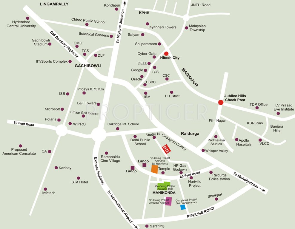 amrutha constructions hyderabad laxmi residency Location Plan