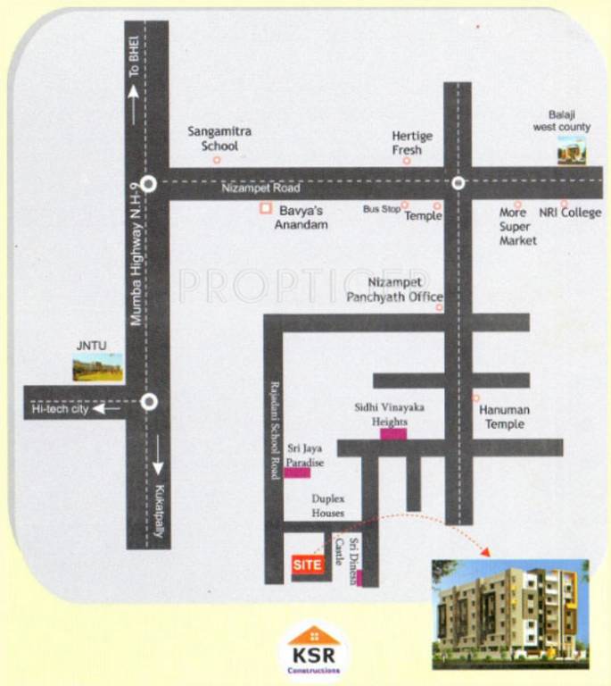 sri jaya prestige Location Plan