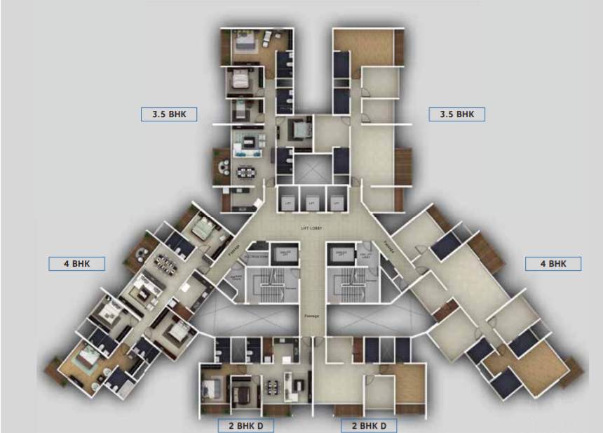  adreno towers Tower 39 Cluster Plan