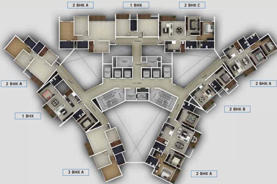  adreno towers Tower 41 Cluster Plan