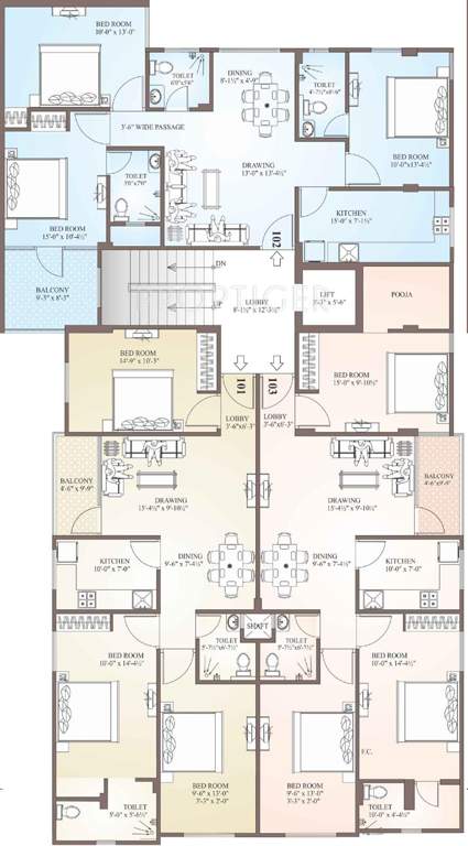 balaji dham build estates pvt ltd ambuj global Ambuj Global Cluster Plan from 1st to 3rd Floor
