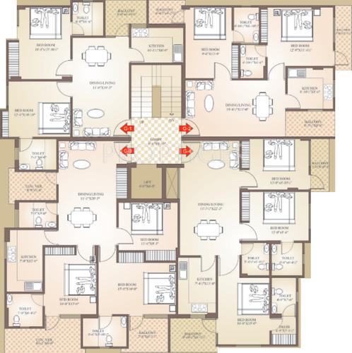 balaji-dham-build-estates-pvt-ltd narayan-dham-residency Narayan Dham Residency Cluster Plan from 1st to 3rd Floor