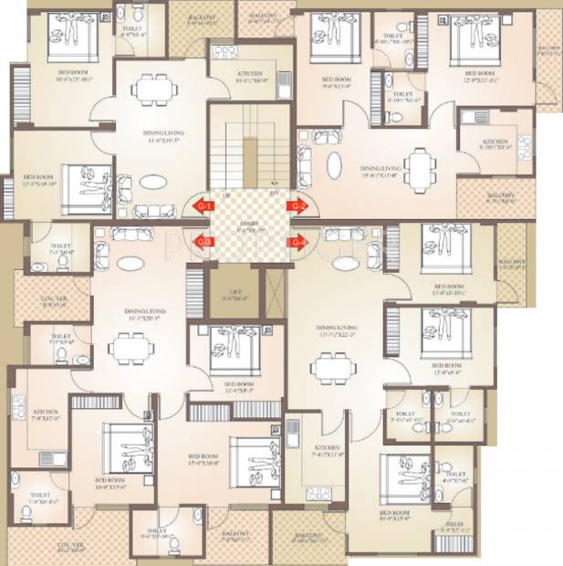 balaji-dham-build-estates-pvt-ltd narayan-dham-residency Narayan Dham Residency Cluster Plan from 1st to 3rd Floor