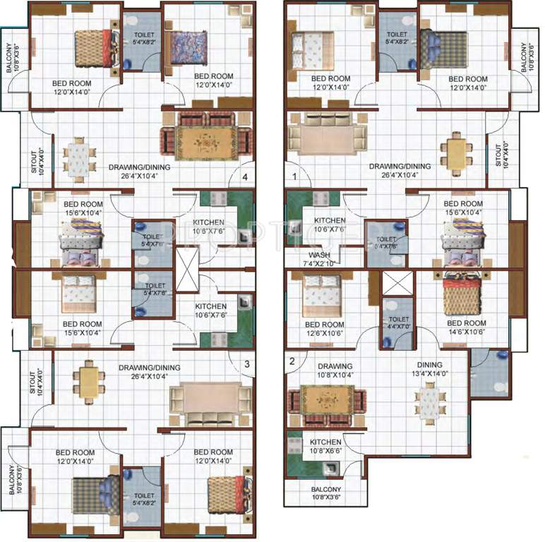 amaltas india ltd. avenue Block B Cluster Plan from 1st to 3rd Floor