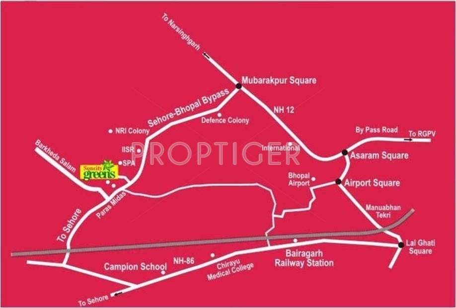 global megaventure pvt ltd suncity greens Location Plan