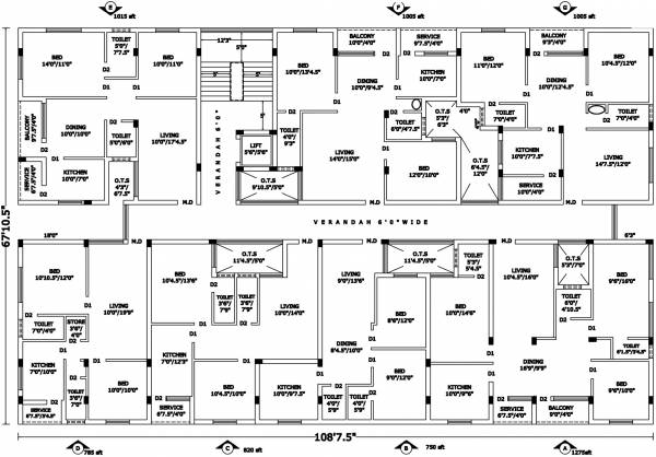 navaneetha-property-developers square Square Cluster Plan from 1st to 4th Floor