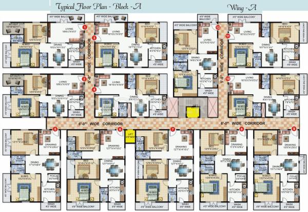  excel-stone Block A Wing A Cluster Plan