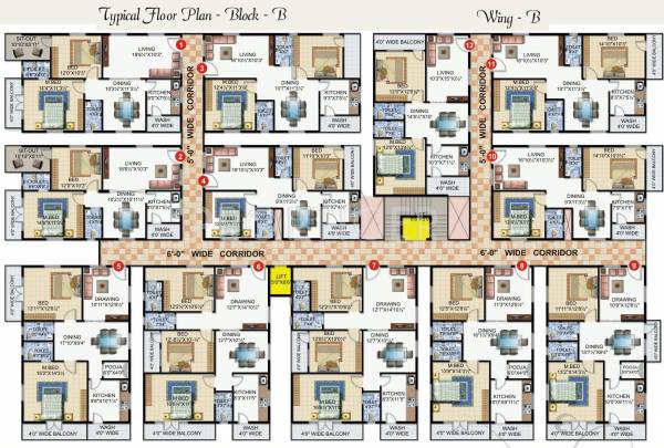  excel-stone Block A Wing B Cluster Plan