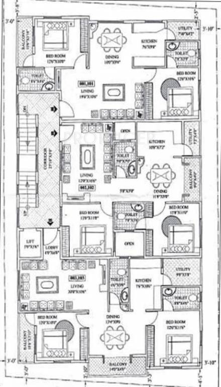 citadel my home My Home Cluster Plan from 1st to 4th Floor