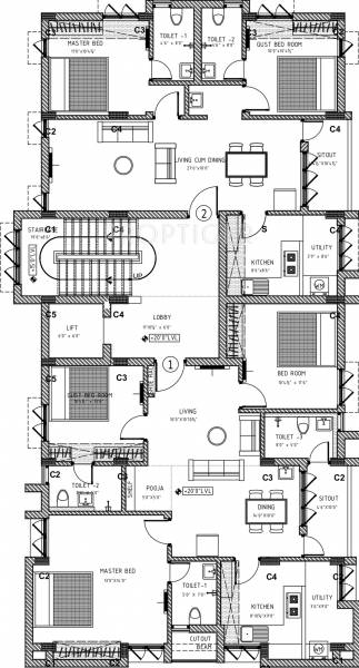 Cluster Plan for 1st Floor ganesh-builder rishaba-residency Cluster Plan for 1st Floor