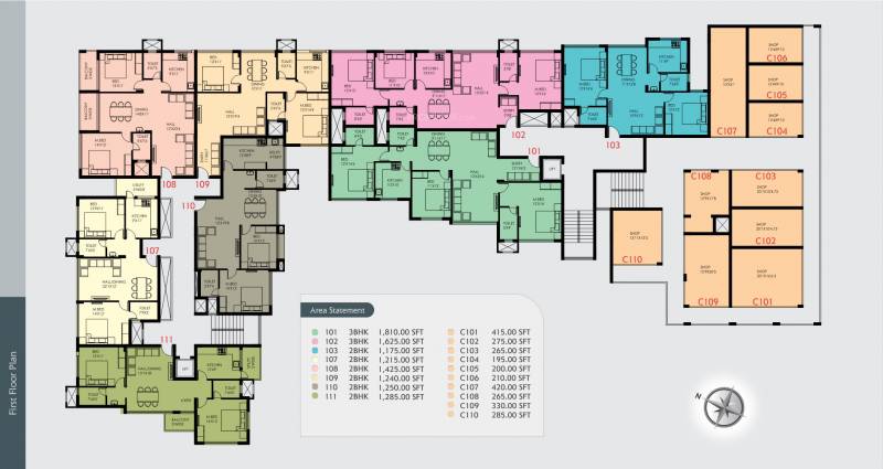 mugrody-developers-&-builders enclave Enclave Cluster Plan for 1st Floor