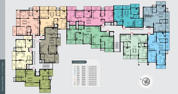 mugrody-developers-&-builders enclave Enclave Cluster Plan from 2nd to 5th Floor