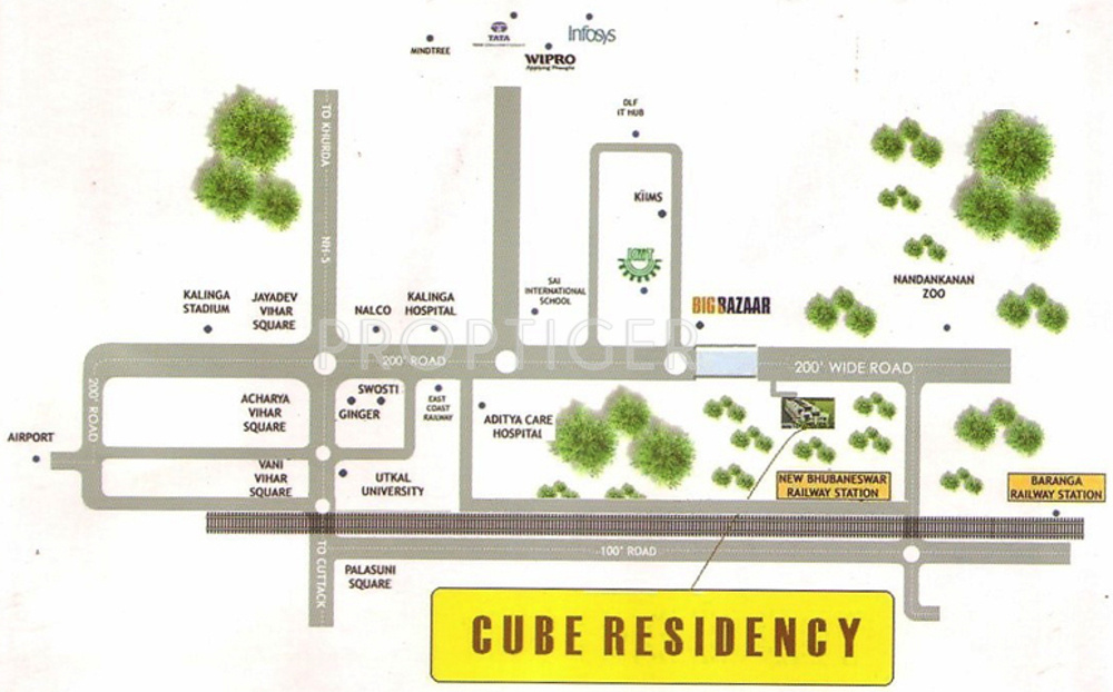 p cube builders private limited residency Location Plan