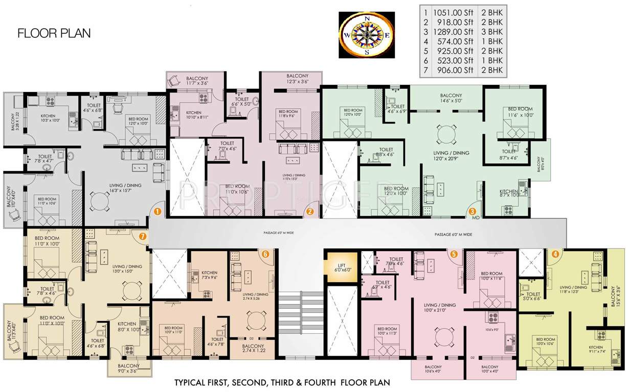 hma land pvt. ltd. gulmohar Gulmohar Cluster Plan from 1st to 4th Floor