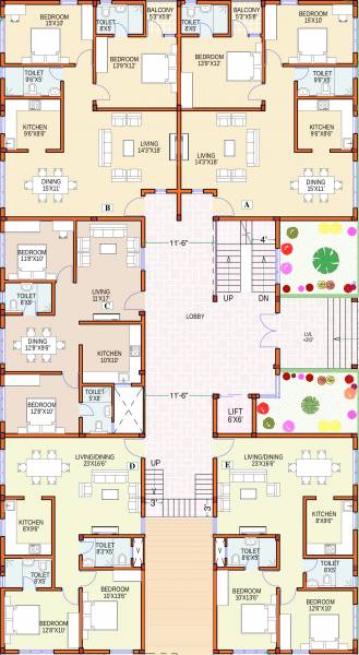 foundations prakruthi Prakruthi Cluster Plan for Ground Floor
