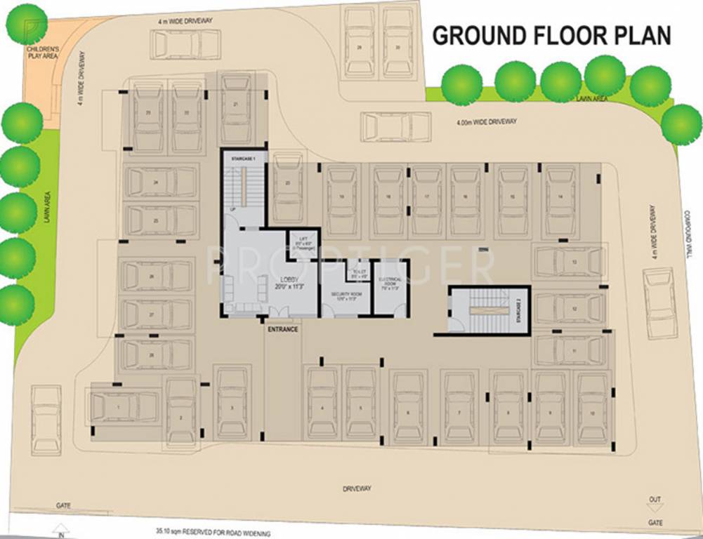 udbhav developers bhaskar coconut groves Bhaskar Coconut Groves Cluster Plan for ground Floor