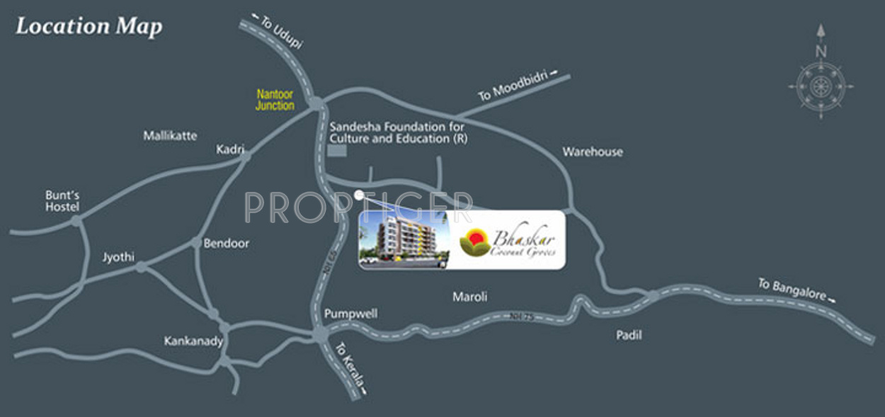 udbhav developers bhaskar coconut groves Location Plan