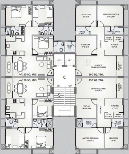 3 BHK Cluster Plan Image - Prerna Infrabuild Aagam for sale at Jodhpur ...