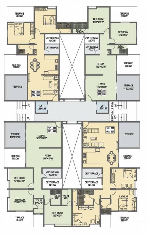  favolosa Tower A Cluster Plan