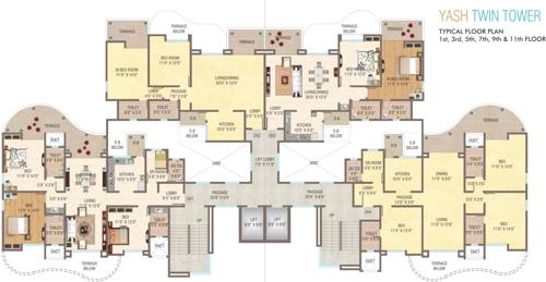  twin-tower Images for Cluster Plan of Yash Twin Tower