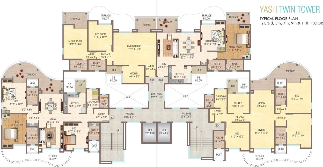  twin tower Images for Cluster Plan of Yash Twin Tower
