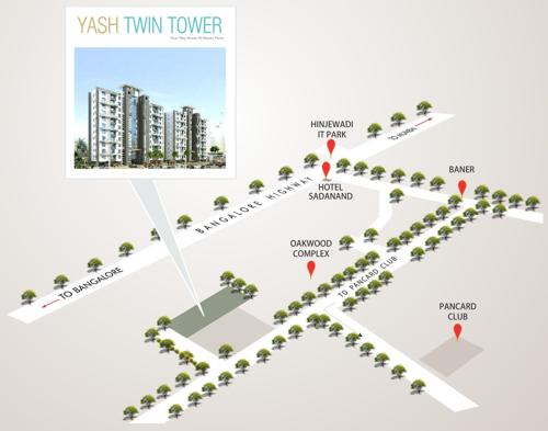  twin-tower Images for Location Plan of Yash Twin Tower