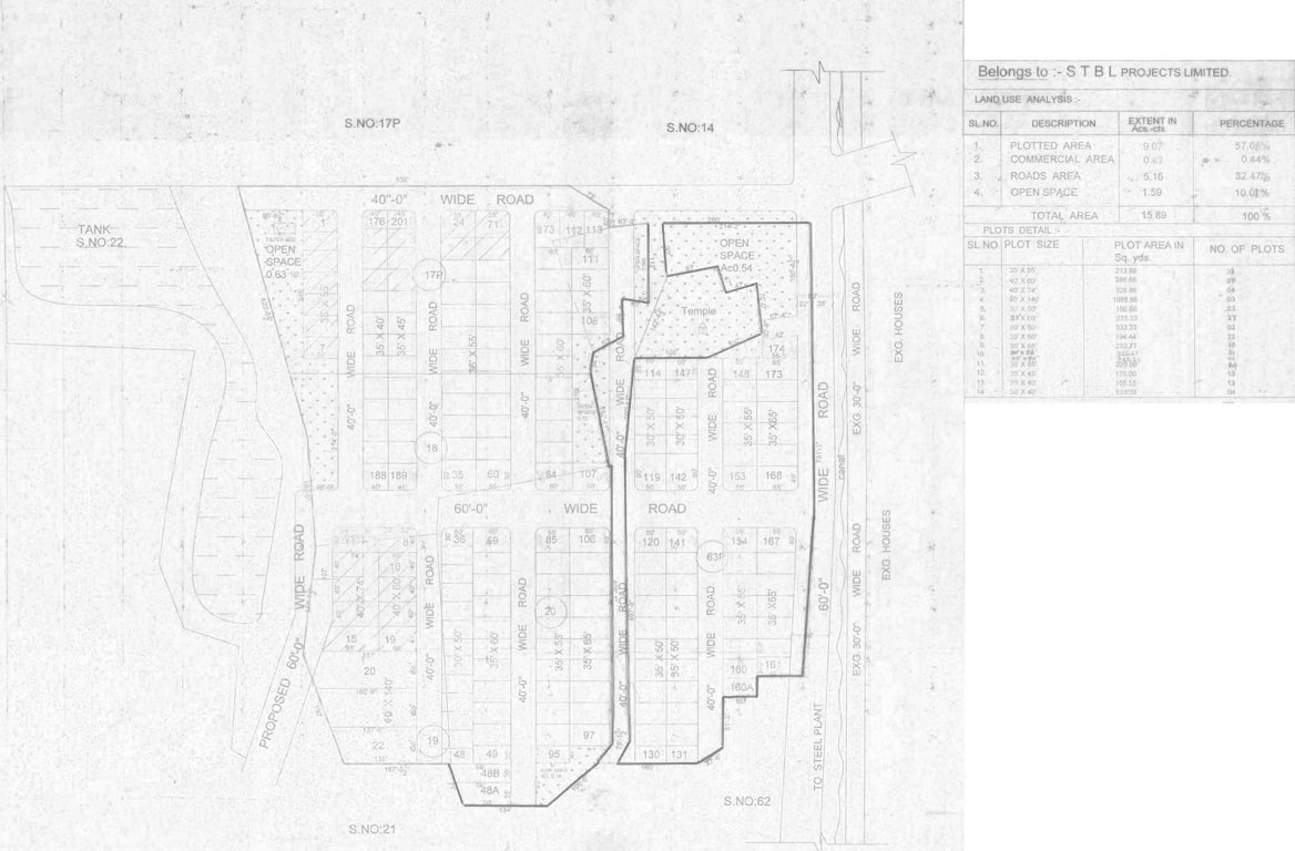stbl projects limited lakshmi narasimha gardens Layout Plan