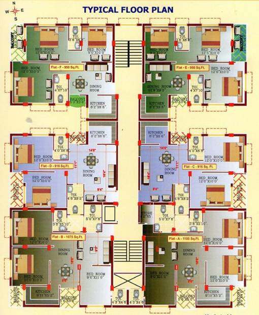  arpan-apartment Arpan Apartment Cluster Plan from 1st to 6th Floor