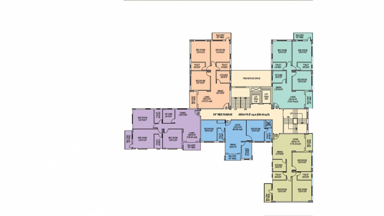 rupali Rupali Cluster Plan from 2nd to 12th Floor